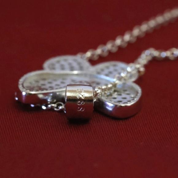 925 Sterling Silver Butterfly Necklace - Picture 7 of 8